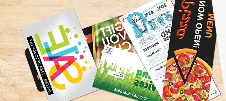 EDDM flyers and postcards promoting small business menus, services, and sales.
